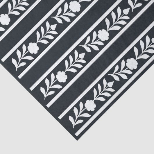 Black Bone Inlay Floral Border Decoupage Paper 薄葉紙 (詳細)