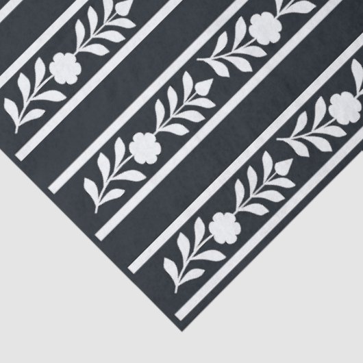 Black Bone Inlay Floral Border Decoupage Paper 薄葉紙 (詳細)