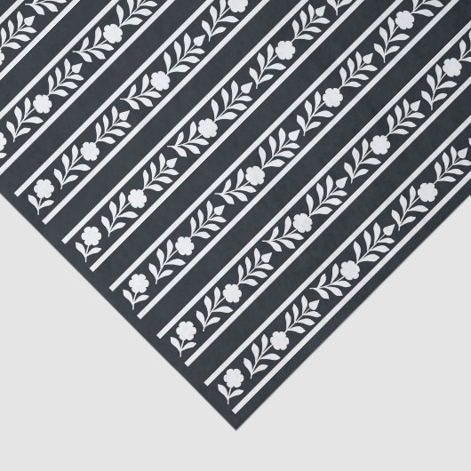 Black Bone Inlay Floral Border Decoupage Paper 薄葉紙 (詳細)