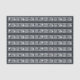 Black Bone Inlay Floral Border Decoupage Paper 薄葉紙