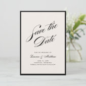 Black Border Ivory Modern Save the Date 招待状 (スタンド正面)