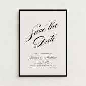 Black Border Ivory Modern Save the Date 招待状