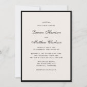 Black Border Ivory Modern Wedding Invitation 招待状 (正面)