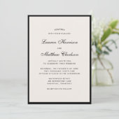 Black Border Ivory Modern Wedding Invitation 招待状 (スタンド正面)