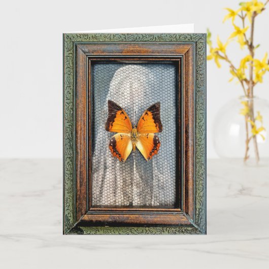 Black-Bordered Charaxes Butterfly Greeting Card V1 カード (黄色い花)
