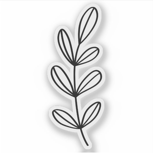 Black Botanical Custom Cut transparent シール (正面)