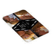 Black Botanical Modern Collage 4 Photos Wedding マグネット (右側)