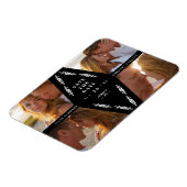 Black Botanical Modern Collage 4 Photos Wedding マグネット (左側)