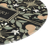 Black Botanical Orange Blossoms Pattern カッティングボード (角)