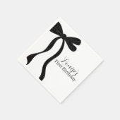 Black Bow 1st Birthday First Birthday Party スタンダードカクテルナプキン (角)