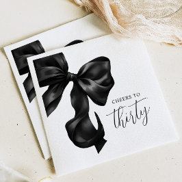 Black Bow 30th 40th 50th Birthday スタンダードカクテルナプキン