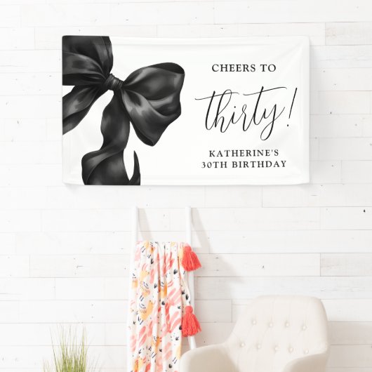 Black Bow 30th 40th 50th Birthday  横断幕 (インサイチュ)