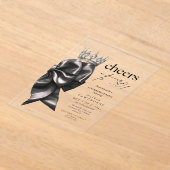  Black Bow 30th Birthday Party アクリル招待状 (レイダウン)