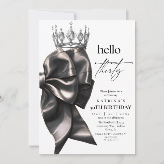  Black Bow 30th Birthday Party 招待状 (正面)