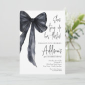 black bow 40th Birthday Party Invitation 招待状 (スタンド正面)