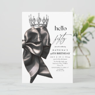 Black Bow 50th Birthday 招待状