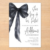 black bow 50th Birthday Party Invitation アクリル招待状 (正面)