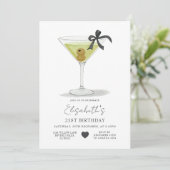 Black Bow A tiny bit older Olive Martini Birthday 招待状 (スタンド正面)