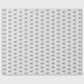 Black Bow and Curly Ribbon Frame Chic Whimsical ラッピングペーパー (フラット)