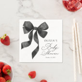 Black Bow Baby Shower スタンダードカクテルナプキン (インサイチュ)