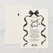 Black Bow Birthday サンキューカード (正面/裏面)