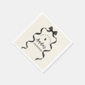 Black Bow Birthday Any Age  スタンダードカクテルナプキン (角)