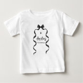 Black Bow Birthday Any Age  ベビーTシャツ (正面)