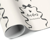 Black Bow Birthday Any Age  ラッピングペーパー (ロールコーナー)