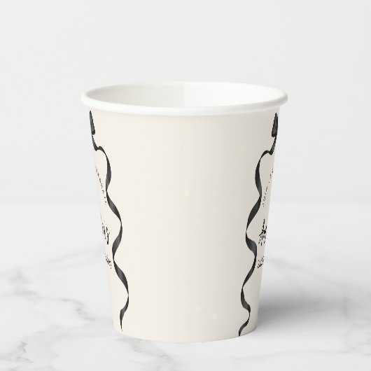 Black Bow Birthday Any Age  紙コップ (左)