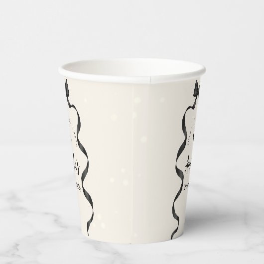 Black Bow Birthday Any Age  紙コップ (右)