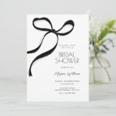 Black bow bridal shower 招待状 (スタンド正面)