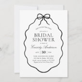 Black Bow Bridal Shower 招待状 (正面)