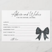 black Bow Bridal Shower Advice and Wishes 便箋 (正面)