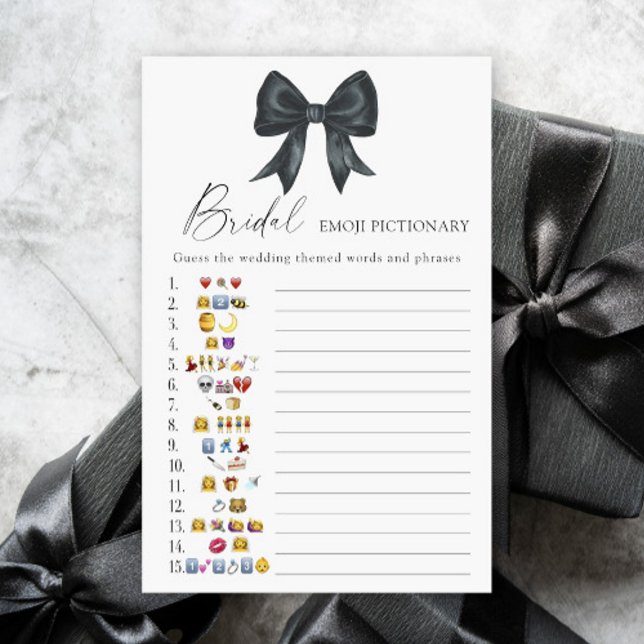 Black bow Bridal shower emoji pictionary (クリエイターアップロード済み)