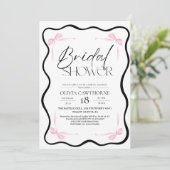 Black Bow  Bridal Shower Invitation 招待状 (スタンド正面)