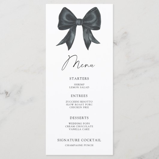 Black Bow Bridal shower menu メニュー (正面)