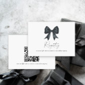 black Bow bridal shower QR code for registry エンクロージャーカード