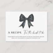 Black bow bridal shower Recipe for the bride to be エンクロージャーカード (正面)