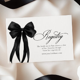 Black Bow Bridal Shower Registry  エンクロージャーカード