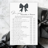 Black bow bridal shower Shoe game