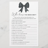 Black Bow Bridal Shower Who knows the bride best (正面)