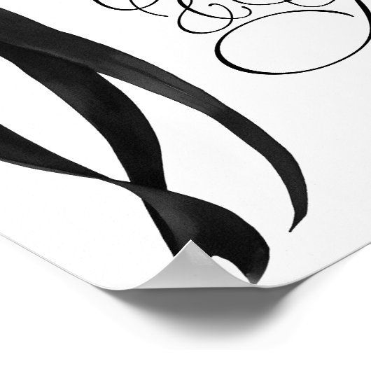 Black Bow Cards & Gifts Table Sign Poster ポスター (角)