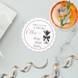 Black Bow Cherry Drink 'A tini bit Older' Birthday ペーパーコースター