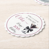 Black Bow Cherry Drink 'A tini bit Older' Birthday ペーパーコースター (アングル)