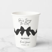 Black Bow Chic She's Tying the Knot Bridal Shower 紙コップ (正面)