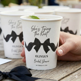 Black Bow Chic She's Tying the Knot Bridal Shower 紙コップ