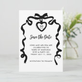 Black Bow Coquette Anniversary Party Invitation 招待状 (スタンド正面)