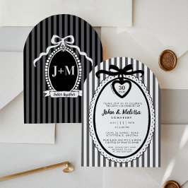 Black Bow Coquette Anniversary Party Invitation 招待状