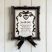 Black Bow Coquette Anniversary Party Invitation 招待状