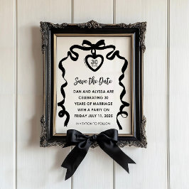 Black Bow Coquette Anniversary Party Invitation 招待状